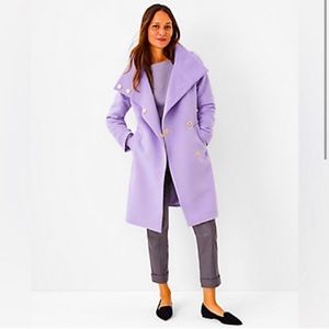 NWOT beautiful and warm Ann Taylor funnel neck wool-blend coat